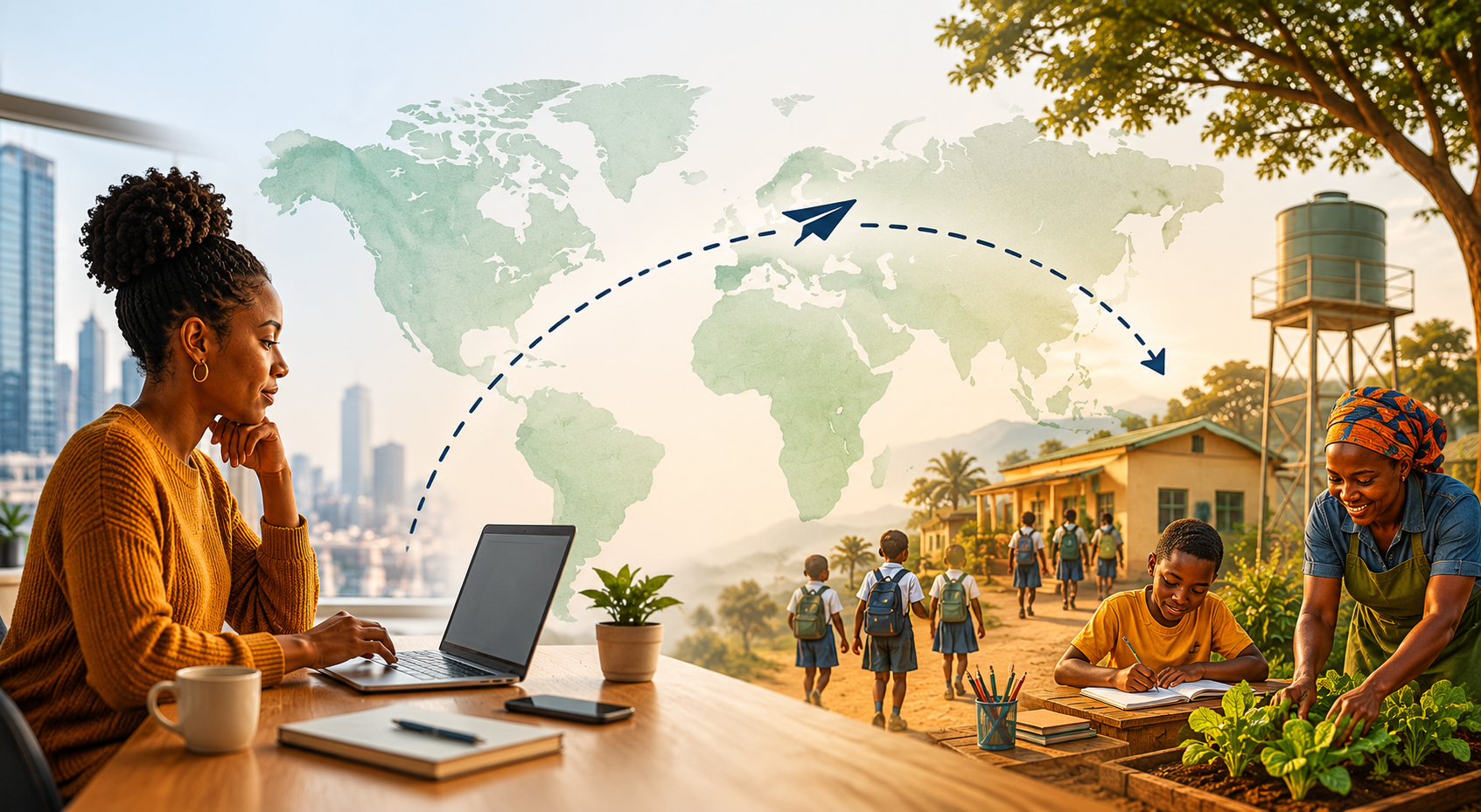 Make an impact, remittance, development.